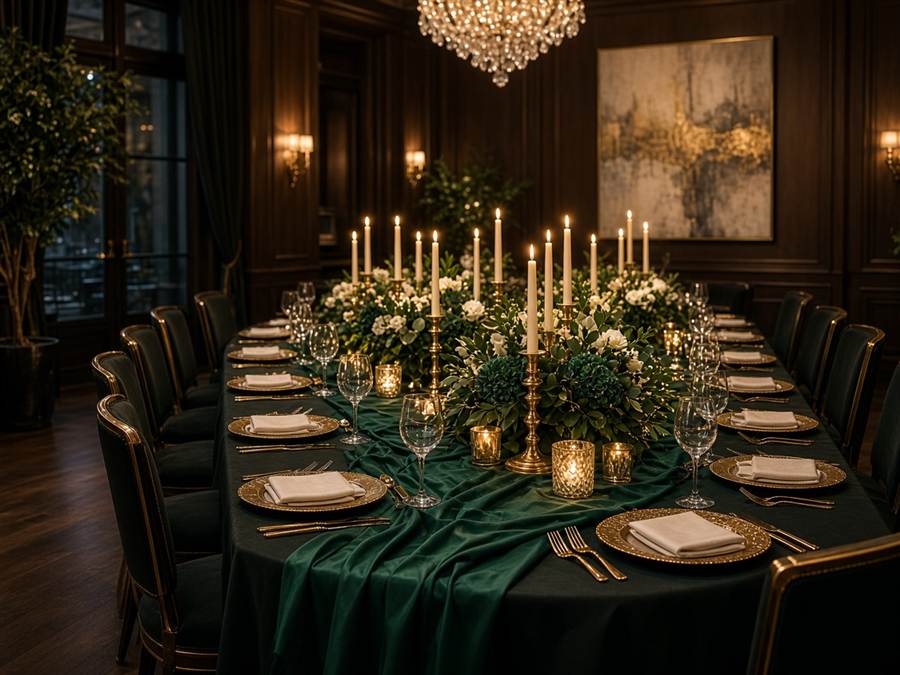 Table de banquet privée préparée pour un événement BanquetaRianess